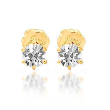 Yellow 14K Yellow Solid Gold Clarity Enhanced Diamond Stud Earrings 0.70 Ctw